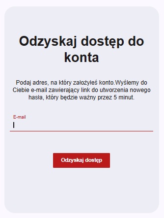 Jak się zalogować - odzyskiwanie hasła
